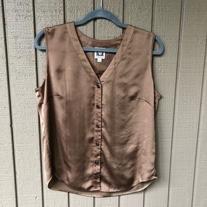 Anne Klein golden bronze silk top